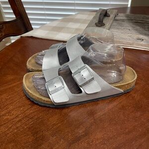 Birkenstock Arizona Sandals silver Slides